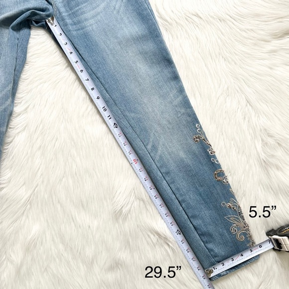 SOLD-NWT White House Black Market Embellished Skinny Jeans Size 6 Long Length - Picture 11 of 11